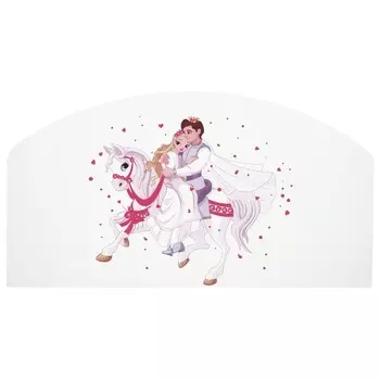 Бортик для кровати «Сердце №1», с фотопечатью, 790440 мм, цвет белый/розовый