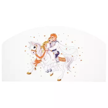 Бортик для кровати «Сердце №3», с фотопечатью, 790440 мм, цвет белый/оранжевый