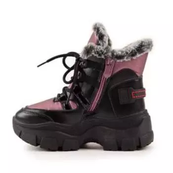 Ботинки зимние детские, цвет чёрный, размер 34