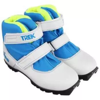 Ботинки лыжные детские TREK Kids 2, NNN, искусственная кожа, цвет белый/голубой, лого голубой, размер 37