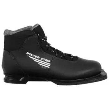 Ботинки лыжные Winter Star classic, NN75, искусственная кожа, цвет чёрный, лого белый, размер 35