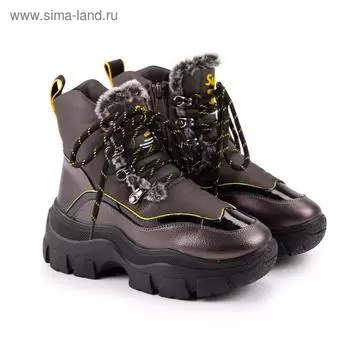 Ботинки зимние детские, цвет бронзовый, размер 33