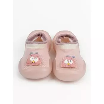 Ботиночки-носочки детские First Step Pure Pink с дышащей подошвой, размер 24, цвет розовый