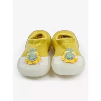 Ботиночки-носочки детские First Step Pure Toys с дышащей подошвой, размер 24, цвет жёлтый