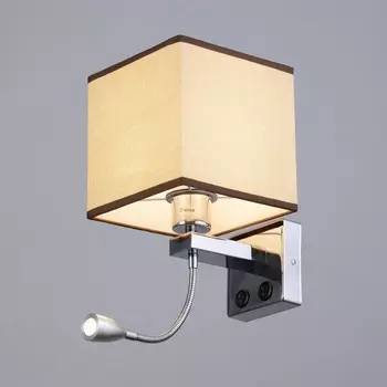 Бра 2236/1BL E27 40Вт бежевый хром 17х21х45 см
