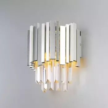 Бра, 40Вт, E14, 25x14x35 см, цвет серебристый