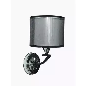 Бра, 60Вт, E27, 26,5x15x16,5 см, цвет чёрный, хром