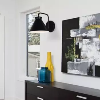 Бра, 60Вт, E27, 26x19x20 см, цвет чёрный