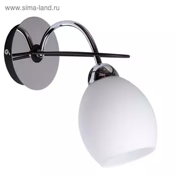 Бра "Альфа" 1x60W E14 чёрный, никель 25x12x25см