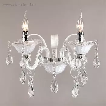 Бра Albertina 2x60Вт Е14 белый, хром 27x37x30см