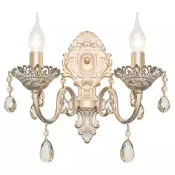 Бра B11195/2wFGD+WT, E14 2x40Вт, цвет античный белый