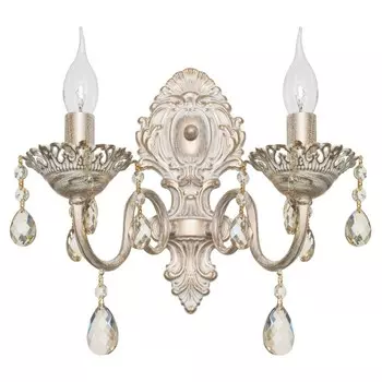 Бра B11195/2wFGD+WT, E14 2x40Вт, цвет античный белый