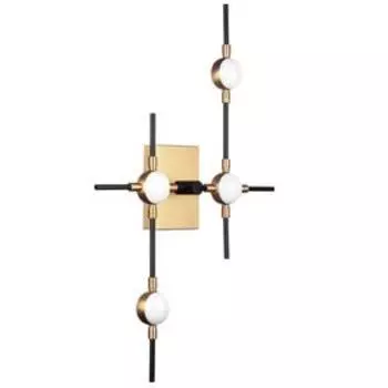 Бра Bergamo, 20Вт LED, 1600лм, 4000К, цвет золото, чёрный