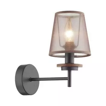 Бра Betsy, E14, 1x40Вт, цвет чёрный, дерево, коричневый