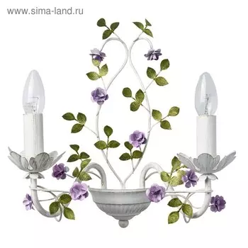 Бра "Букет" 2x40W E14 белый 36x34x23см