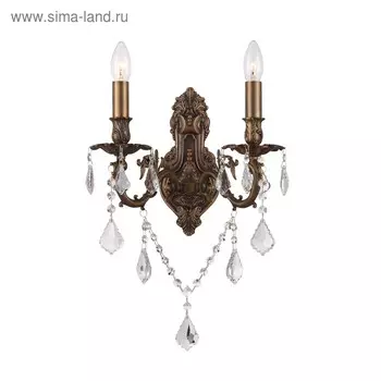 Бра CROWN 2x40Вт E14 бронза 23x33x42см