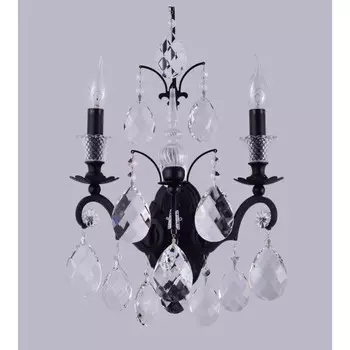 Бра Crystal Lux, Magnifico 2310/402, E14, 2х60 Вт, 24х30 см, цвет чёрный