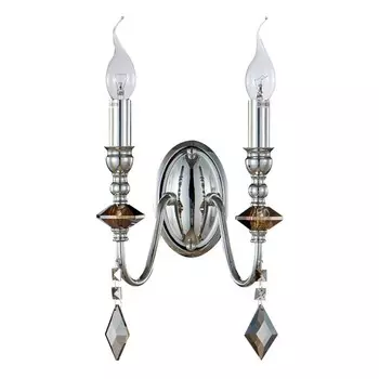 Бра Crystal Lux, Mercedes 0950/402, E14, 2х60 Вт, 29х20 см, цвет хром