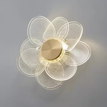 Бра "Цветок" LED 3000К золото 20х20х10см