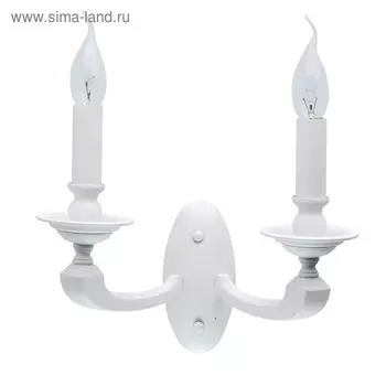 Бра "ДельРей", 2x40Вт E14, цвет белый