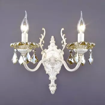 Бра Elisha 2x60Вт E14 белый с золотом