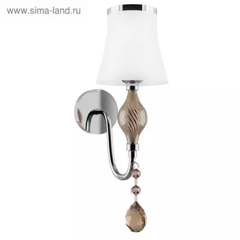 Бра ESCICA 1х40Вт E14, белый, коньяк, хром 25x13x43 см