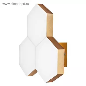 Бра FAVO 15Вт LED 4000K сатин, золото 8x25,5x26см