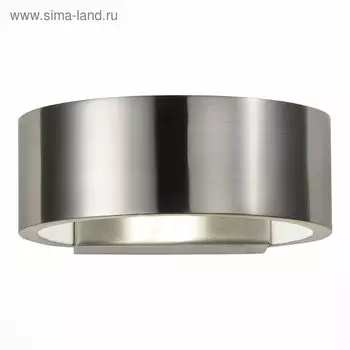 Светильник настенный St Luce. SL591.701.01. 1х6 Вт, LED, 4000K, 14х5 см, цвет матовый никель, белый