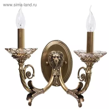 Бра "Габриэль" 2x40W E14 латунь 27x37x24см