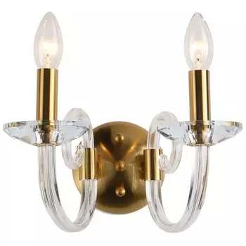 Бра Glass 2xE14 40Вт, размер 34x23x20 см, цвет бронза