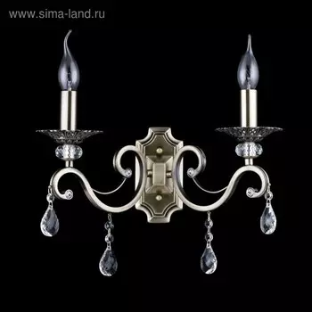 Бра Maytoni RC247-WL-02-R, 2хE14, 60Вт, 25х39х39 см, цвет латунь