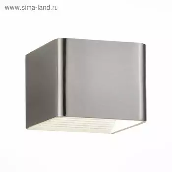 Светильник настенный St Luce. SL592.071.01. 1х6 Вт, LED, 4000K, 10х8 см, цвет матовый никель, белый