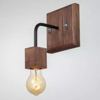 Бра Хью 1х60Вт Е27 коричневый/черный 13х18х22см