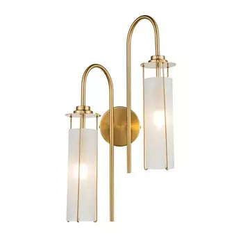 Бра Indigo, 11038/2W Brass. 2х40Вт, E14, 300х190х590 мм, цвет белый матовый