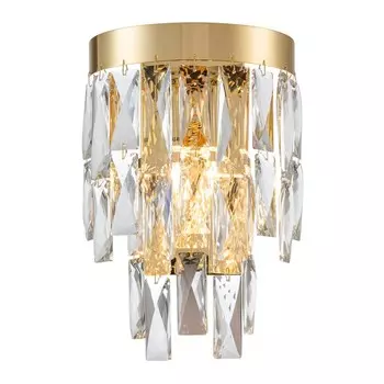 Бра Indigo, 12029/2W Gold. 2х40Вт, E14, 220х130х300 мм, цвет прозрачный