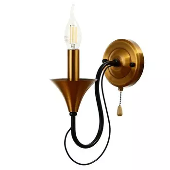 Бра "Элимин" 1хЕ14 40Вт черно-золотой 20х25х10 см