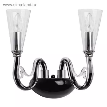 Бра "Элла" 2x60W E14 хром 35x36x24см