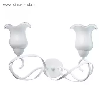 Бра "Эллегия" 2x40W E14 белый 26x42x26см