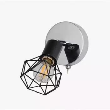 Бра «Элой», 40Вт, Е14, цвет хром, чёрный