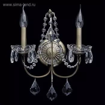 Бра "Каролина" 2x60W E14 бронза 38x30x15см