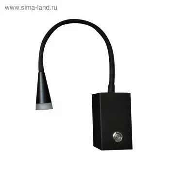 Бра "Лайт" 1x3Вт LED черный 6x3x46см