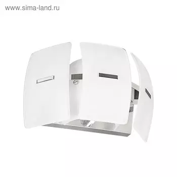 Бра LAMELLA 1х40Вт E14, хром, белый 11x29x20 см