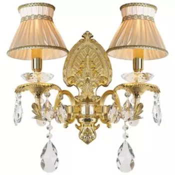 Бра LAURENCIA 2x40Вт E14 золото, бежевый 12x38x43см