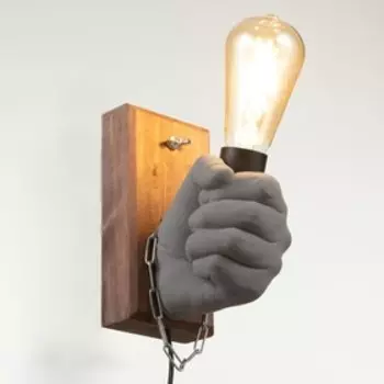 Бра "Левая рука кулак" E27 60Вт серый 18х18х10 см