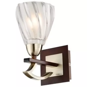 Бра "Лоренза" 1x40Вт E14 бронза, орех 16,7x11,3x20см