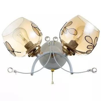 Бра "Луна" 2х60Вт Е27 белый/золото