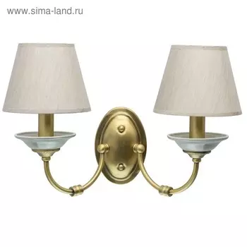 Бра "Магеллан", 2x40Вт E14, цвет латунь, серый