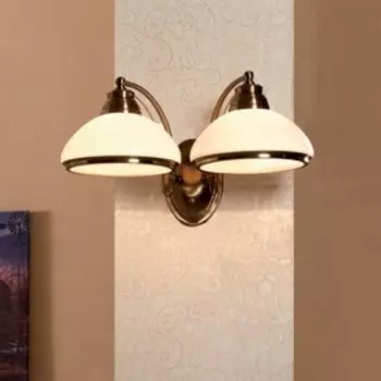 Бра «Манта» 2x75Вт E27 бронза 25,5x23,9x30,5см