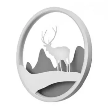 Бра "Олень и горы" LED 19Вт 4000К 24х24 см серый 29х29м