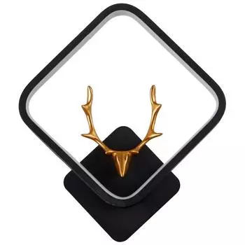 Бра "Олень" LED 16Вт 4000К 24х24 см черно-золотой 22х24 см